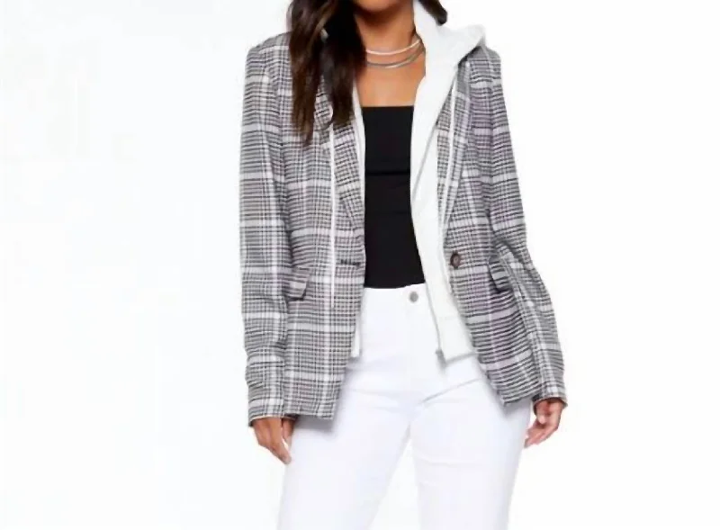 Feminine Allure Blazer In Black And White