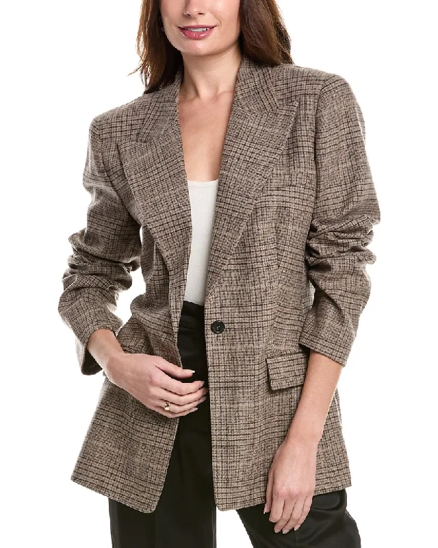 Flowy Fabric Michael Kors Collection Georgina Wool-Blend Blazer