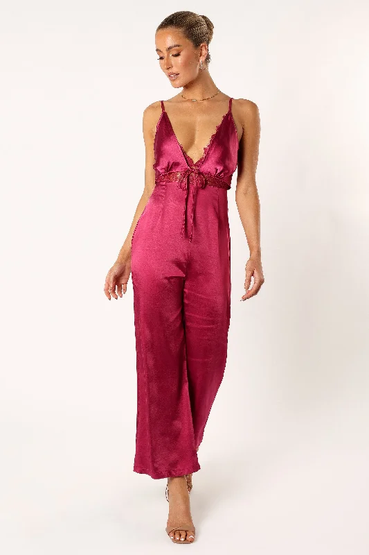 Casual Chic Lilian Jumpsuit - Berry