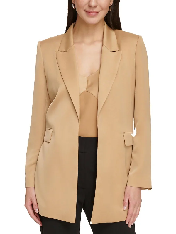 Seasonal Trend Womens Business Casual Work Open-Front Blazer