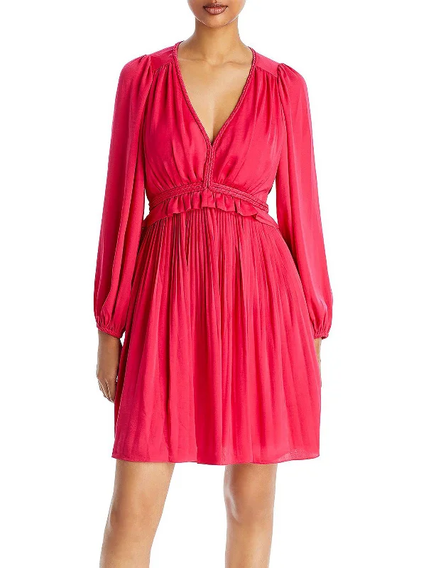 Chic & Cozy Apparel Alexis Womens Pleated Mini Mini Dress