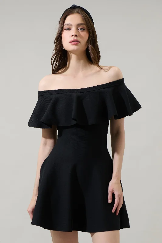 Eclectic Style Wardrobe Dennet Off the Shoulder Flare Mini Dress