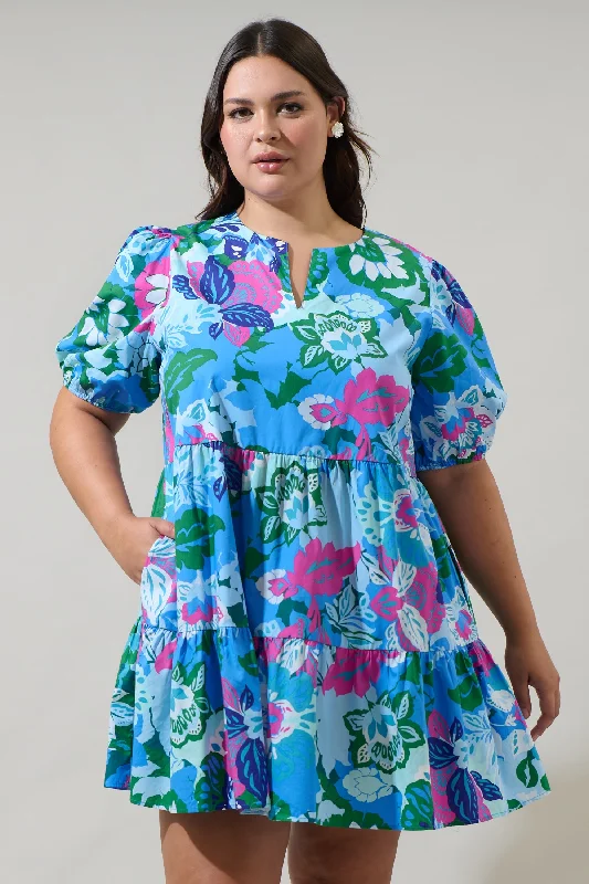 Imeless Style Lavera Floral Maine Poplin Mini Dress Curve