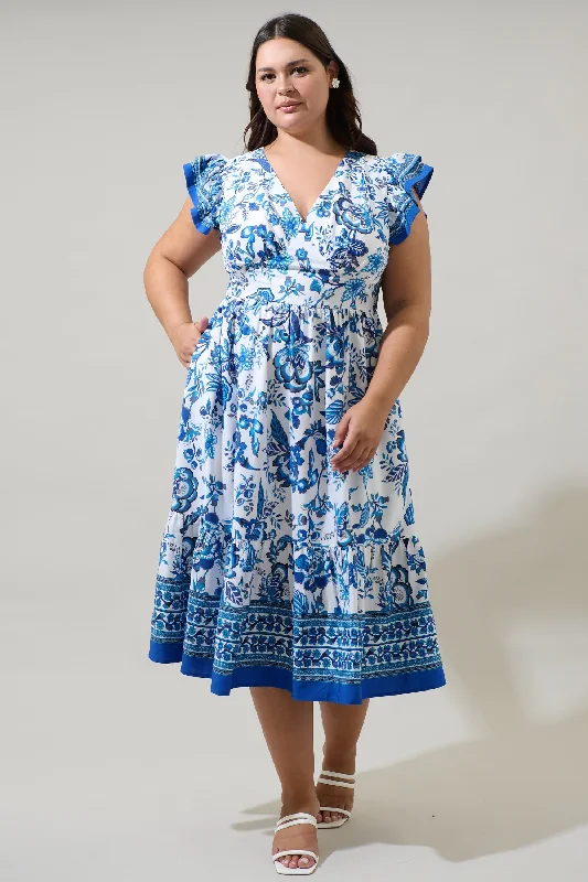 Quality Wear Salema Floral Zayla Midi Dress Curve