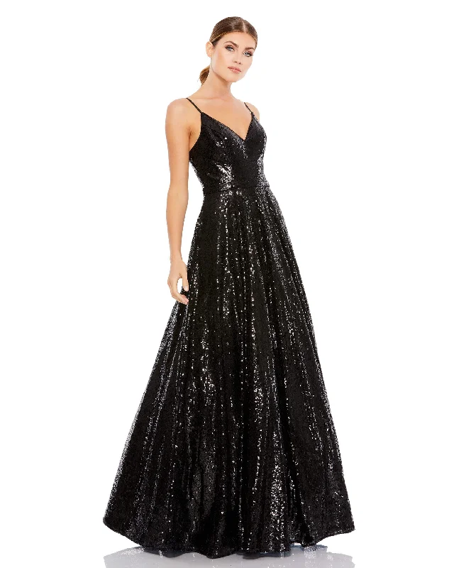 Unbeatable Deals Sequined Classic Sleeveless V Neck Ballgown