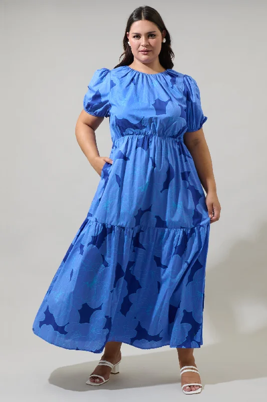 Mid - Week Surprise Skyline Floral Becca Tiered Maxi Dress Curve