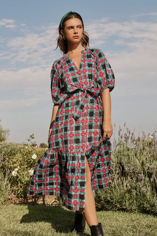 Unleash Your Style Winston Plaid Wynette Tiered Midi Dress