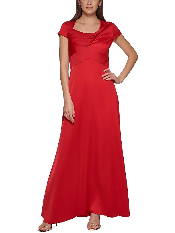 Hollywood Glam Award - Show Style Womens Cap Sleeve Maxi Evening Dress