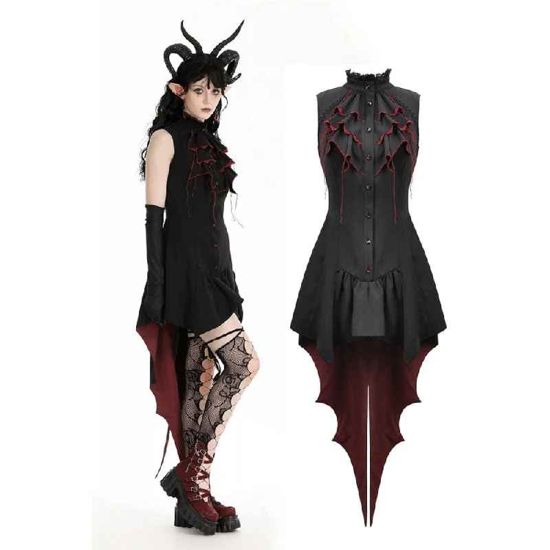 Big Savings On Minimalist Office Styles Women's Gothic Contrast Color Halloween Tail Dress