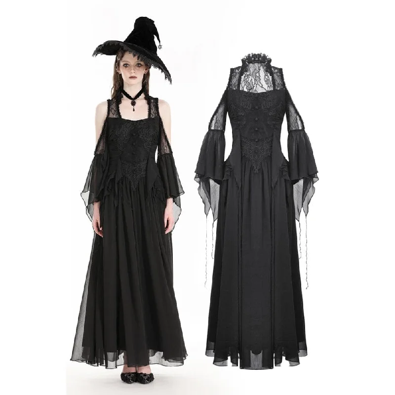 Day To Night Styles Women's Gothic Off-the-shoulder Lace Splice Halloween Dress Wedding Dress