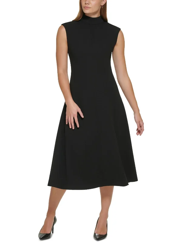 Clearance Sale, All Cheap Womens Mock Neck Midi Fit & Flare Dress