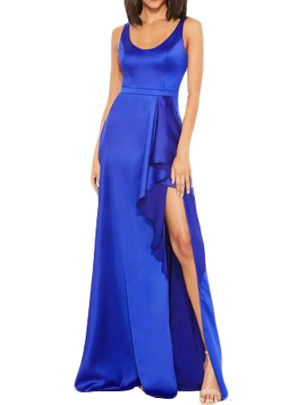 Limited - Time Bundle Womens Satin Ruffle Evening Dress