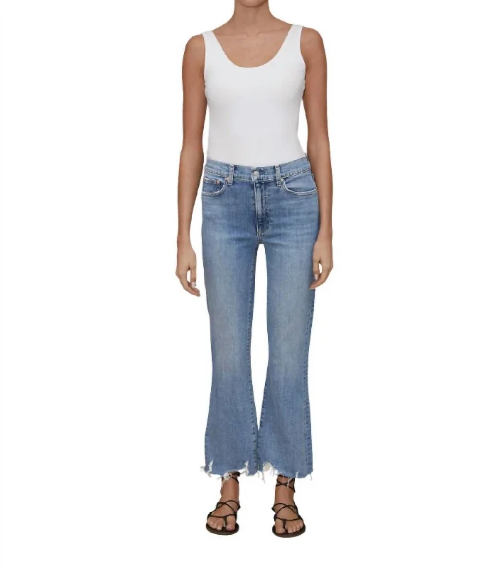 Seasonal Trend Bella Crop Flare Jean In Beach House