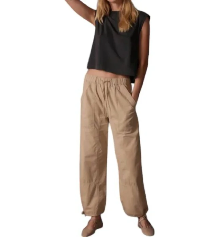 Refined Simplicity Easy Cargo Pants In Stone