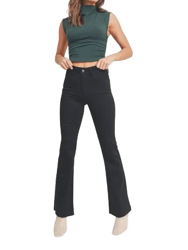 Great Prices On Feminine Styles Mid Rise Flare Jeans In Black