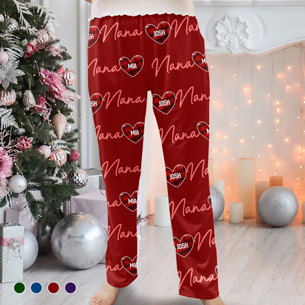 Special Occasion Wear Nana Papa Mom Dad Sweethearts Custom Title And Names - Personalized Pajama Pants