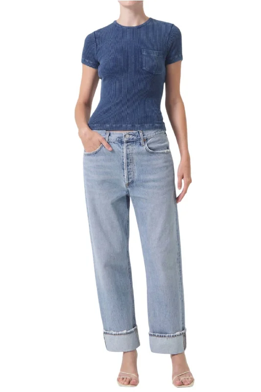 Tropical Island - Inspired Attire Organic Cotton Fran Low Slug Straight Jeans In Force