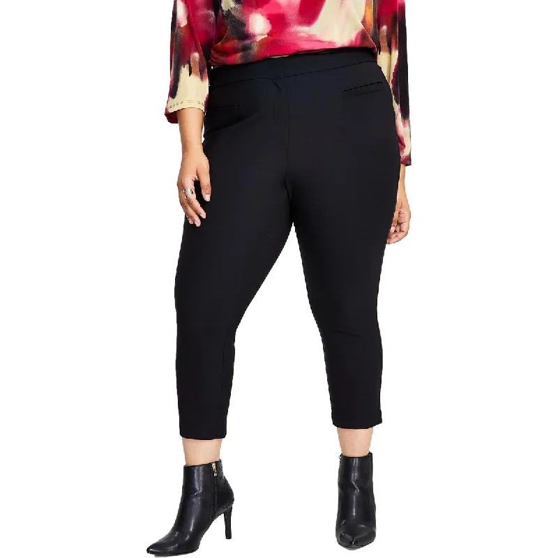 Limited Styles Plus Womens Cropped High Rise Dress Pants