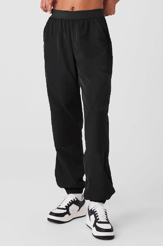 Comfortable Clothes Mixed Media Reinvention Jogger - Black