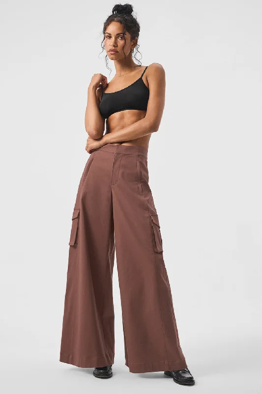 Wardrobe Refresh Show Off Cargo Wide Leg Trouser (Long) - Chestnut