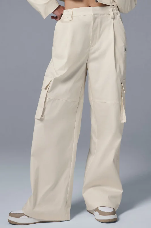 Valentine's Special High-Waist Night Out Cargo Trouser - Ivory