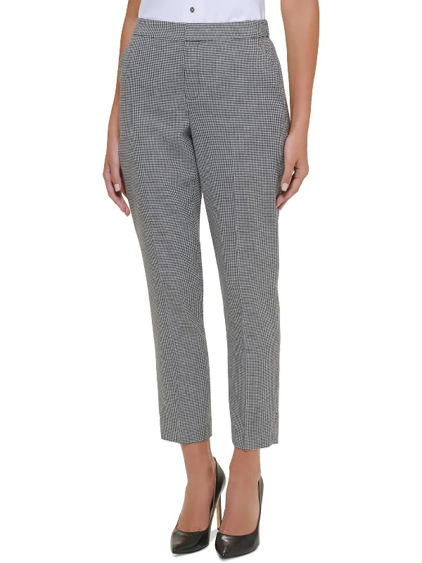 Weekend Exclusive Womens High Rise Houndstooth Ankle Pants